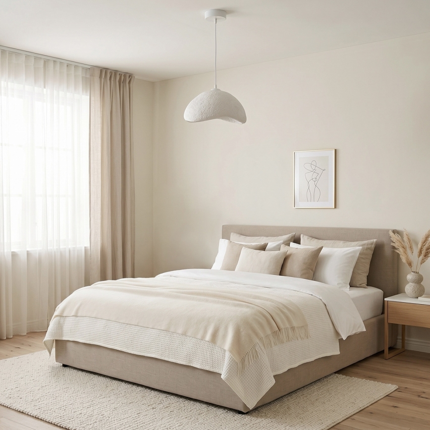 Brilagi - Lámpara colgante de cable WABI SABI 1xE27/40W/230V Ø 33 cm blanca