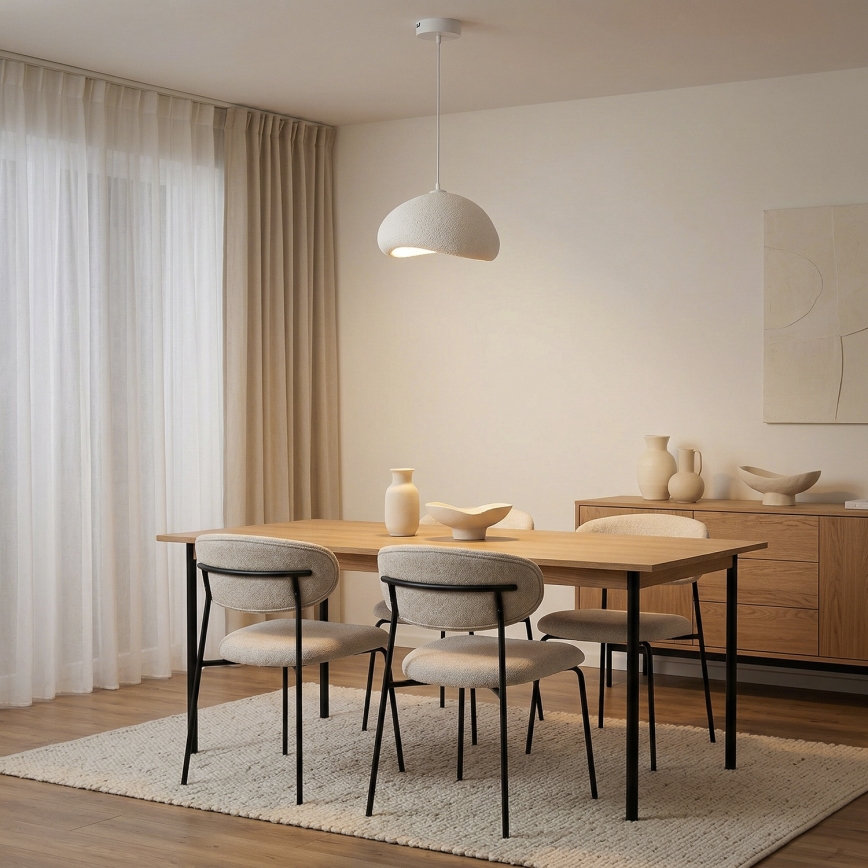 Brilagi - Lámpara colgante de cable WABI SABI 1xE27/40W/230V Ø 33 cm blanca