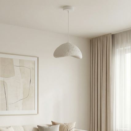 Brilagi - Lámpara colgante de cable WABI SABI 1xE27/40W/230V Ø 33 cm blanca