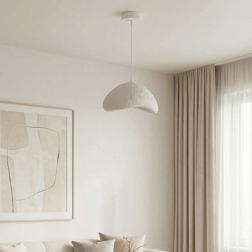 Brilagi - Lámpara colgante de cable WABI SABI 1xE27/40W/230V Ø 33 cm blanca