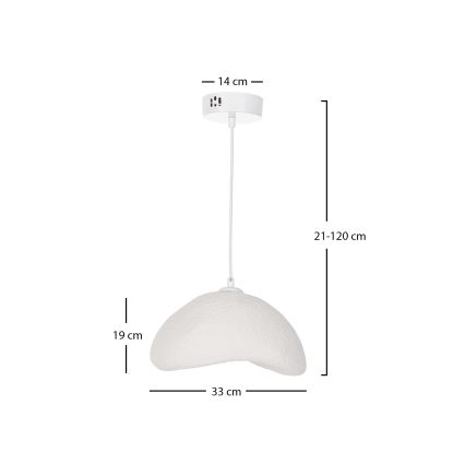 Brilagi - Lámpara colgante de cable WABI SABI 1xE27/40W/230V Ø 33 cm blanca