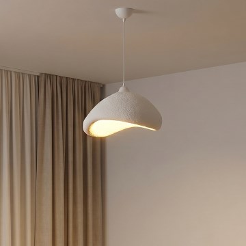 Brilagi - Lámpara colgante de cable WABI SABI 1xE27/40W/230V Ø 52 cm blanca