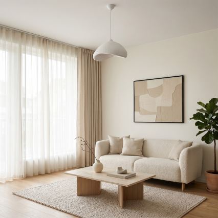 Brilagi - Lámpara colgante de cable WABI SABI 1xE27/40W/230V Ø 52 cm blanca