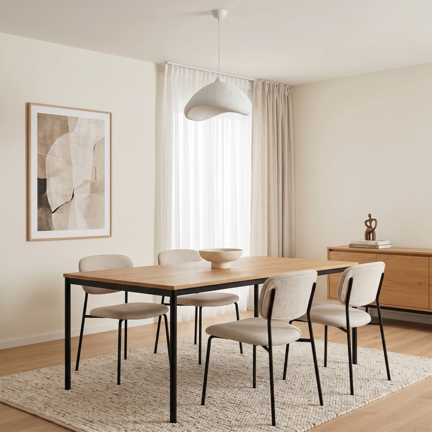 Brilagi - Lámpara colgante de cable WABI SABI 1xE27/40W/230V Ø 52 cm blanca