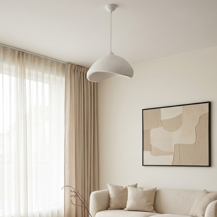 Brilagi - Lámpara colgante de cable WABI SABI 1xE27/40W/230V Ø 52 cm blanca