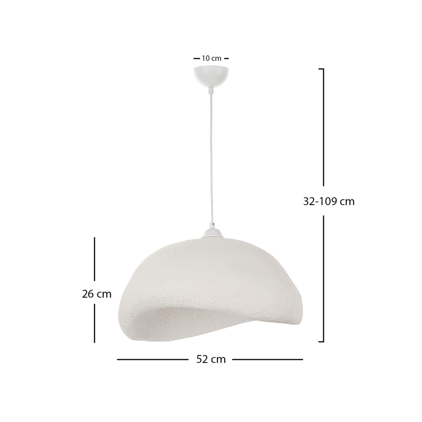 Brilagi - Lámpara colgante de cable WABI SABI 1xE27/40W/230V Ø 52 cm blanca