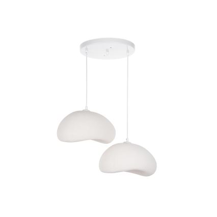 Brilagi - Lámpara colgante de cable WABI SABI 2xE27/40W/230V diámetro 60 cm blanca