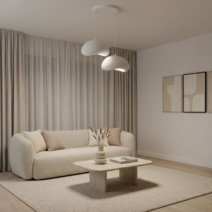 Brilagi - Lámpara colgante de cable WABI SABI 2xE27/40W/230V diámetro 60 cm blanca