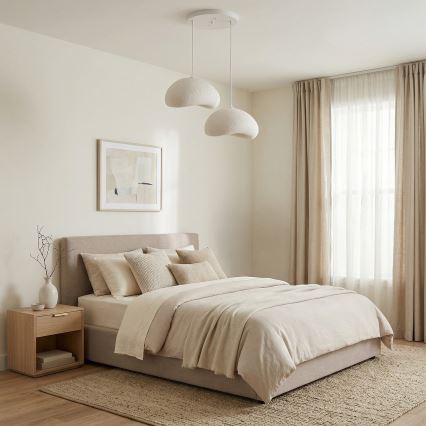 Brilagi - Lámpara colgante de cable WABI SABI 2xE27/40W/230V diámetro 60 cm blanca