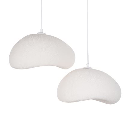 Brilagi - Lámpara colgante de cable WABI SABI 2xE27/40W/230V diámetro 60 cm blanca