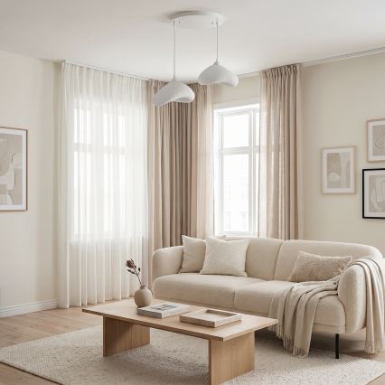 Brilagi - Lámpara colgante de cable WABI SABI 2xE27/40W/230V Ø 45 cm blanca