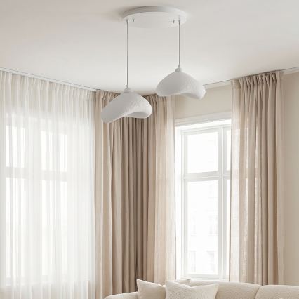 Brilagi - Lámpara colgante de cable WABI SABI 2xE27/40W/230V Ø 45 cm blanca