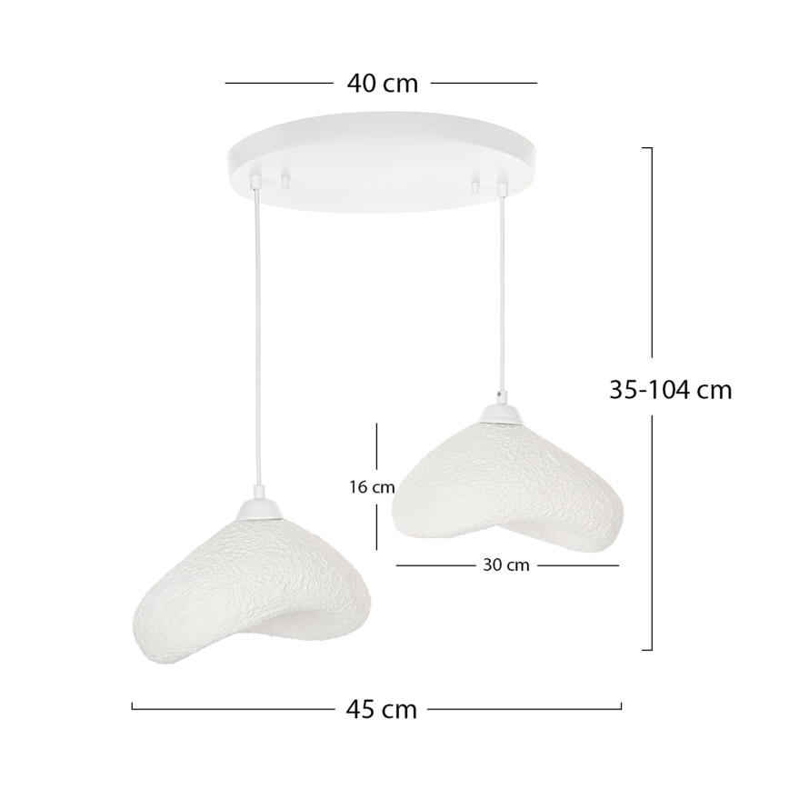 Brilagi - Lámpara colgante de cable WABI SABI 2xE27/40W/230V Ø 45 cm blanca