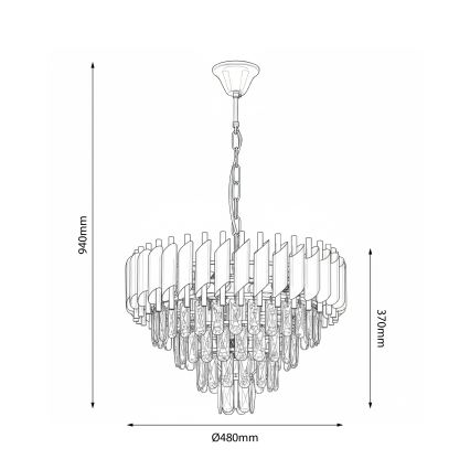 Brilagi - Lámpara colgante de cadena ECLIPSE 7xE14/10W/230V Ø 48 cm color dorado