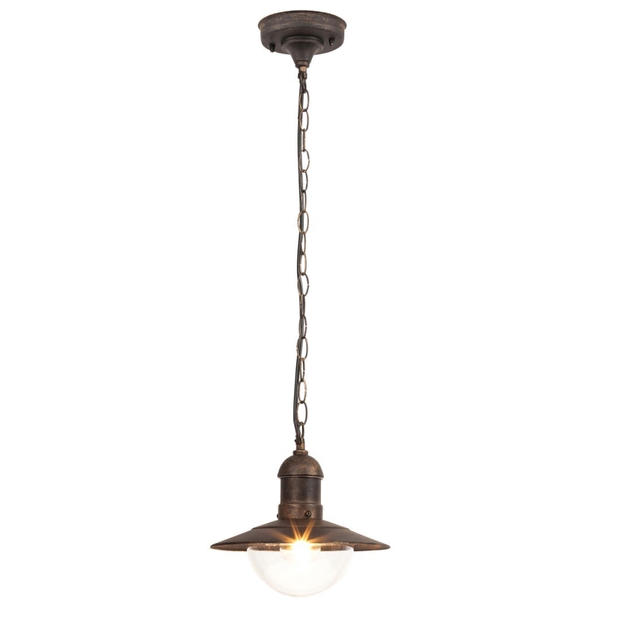 Brilagi - Lámpara colgante de exterior MOLDE 1xE27/60W IP44, acabado bronce con pátina