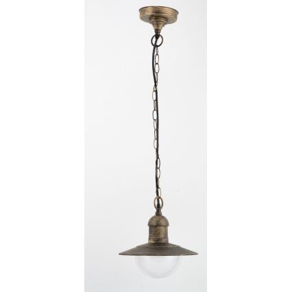 Brilagi - Lámpara colgante de exterior MOLDE 1xE27/60W IP44, acabado bronce con pátina
