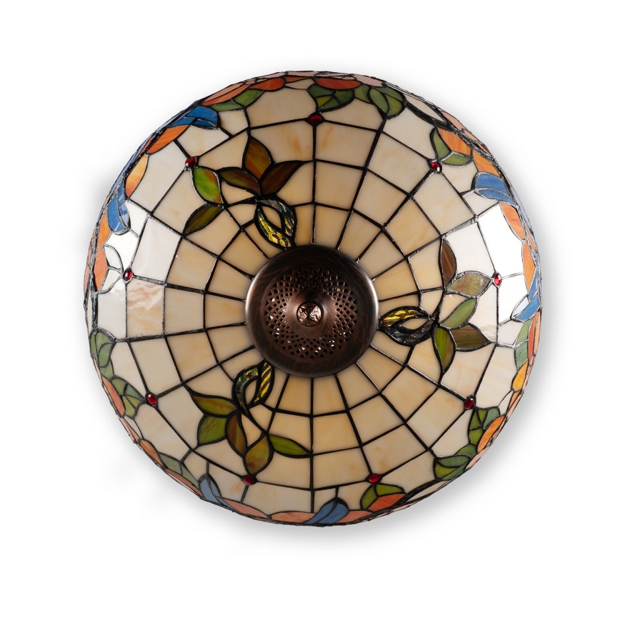 Brilagi - Lámpara colgante de vitral estilo Tiffany con cadena JUNGLE 3xE27/60W/230V Ø 50 cm