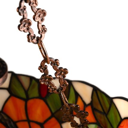 Brilagi - Lámpara colgante de vitral estilo Tiffany con cadena JUNGLE 3xE27/60W/230V Ø 50 cm