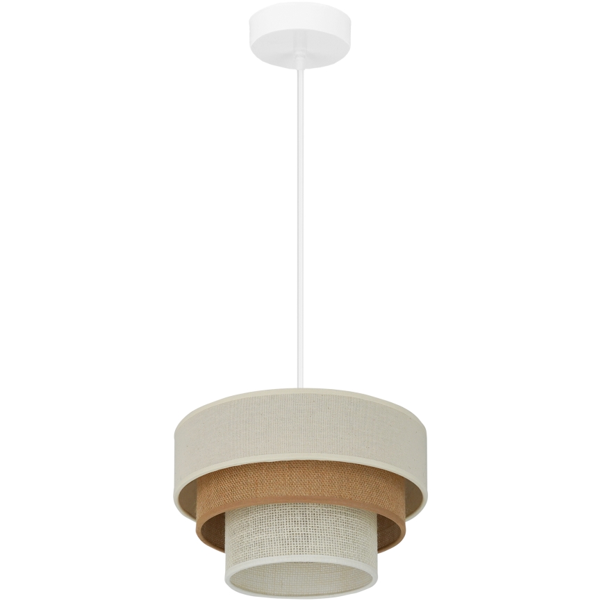 Brilagi - Lámpara colgante con cable DENVER LUNETA 1xE27/15W/230V diámetro 25 cm beige/marrón/crema
