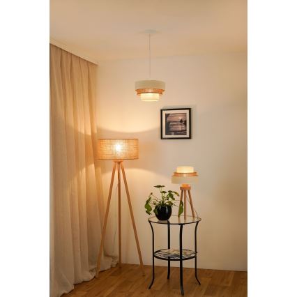 Brilagi - Lámpara colgante con cable DENVER LUNETA 1xE27/15W/230V diámetro 25 cm beige/marrón/crema