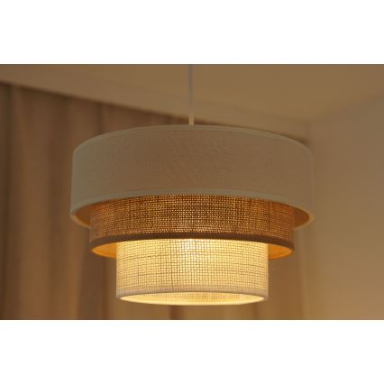 Brilagi - Lámpara colgante con cable DENVER LUNETA 1xE27/15W/230V diámetro 25 cm beige/marrón/crema