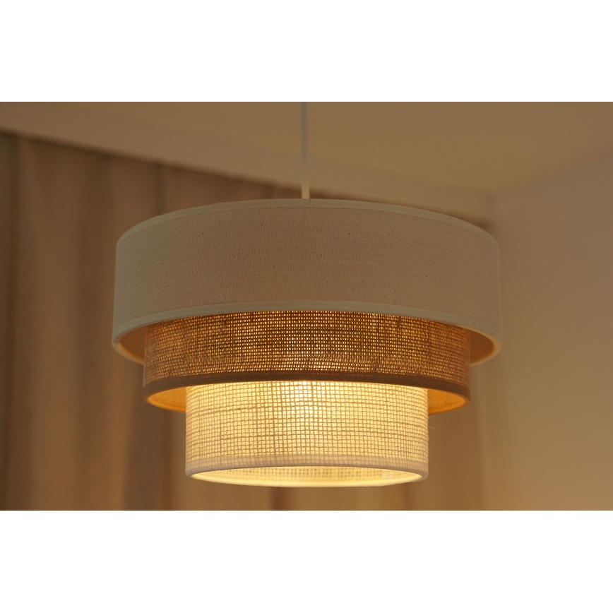 Brilagi - Lámpara colgante con cable DENVER LUNETA 1xE27/15W/230V diámetro 25 cm beige/marrón/crema