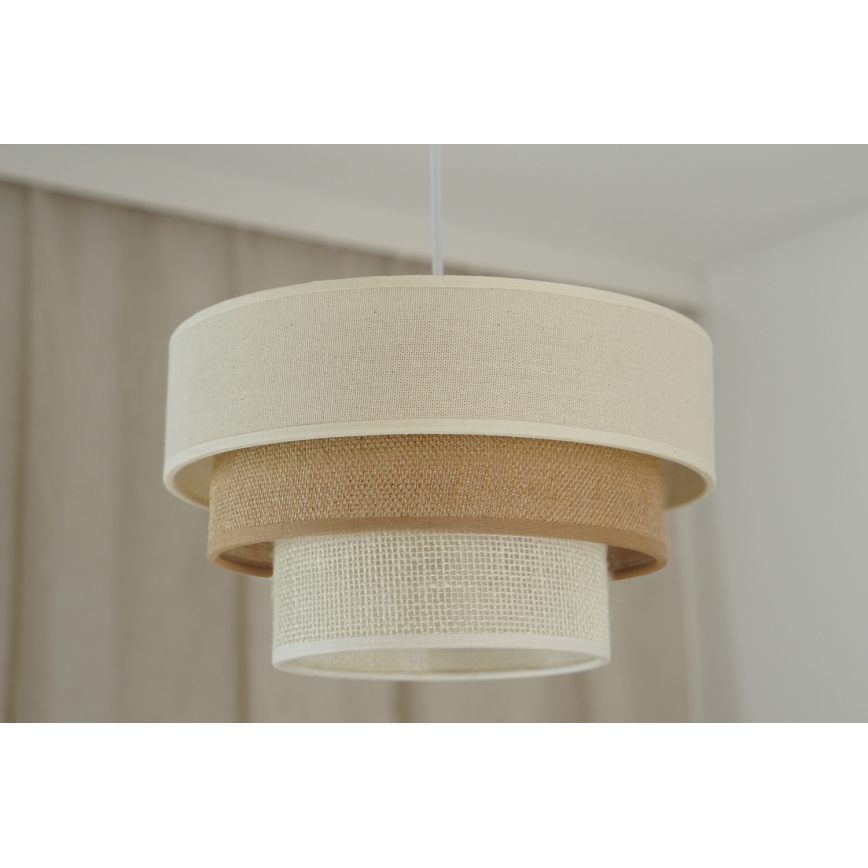 Brilagi - Lámpara colgante con cable DENVER LUNETA 1xE27/15W/230V diámetro 25 cm beige/marrón/crema