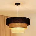 Brilagi - Lámpara colgante en cable ASPEN LUNETA 1xE27/15W/230V diámetro 45 cm negro/beige/crema