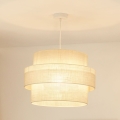 Brilagi - Lámpara colgante en cable SPACE YUTE 1xE27/15W/230V diámetro 50 cm crema/blanco