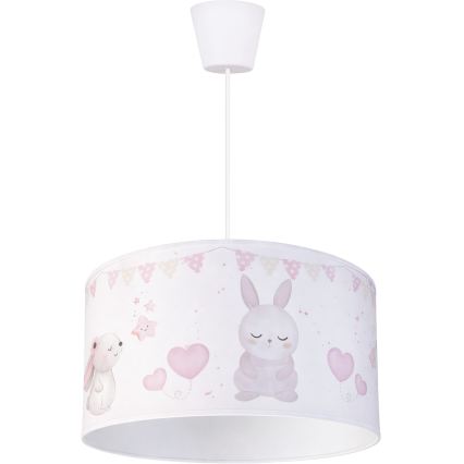 Brilagi - Lámpara colgante infantil LED BOBO 1xE27/60W/230V diámetro 35 cm blanco/motivos de animales