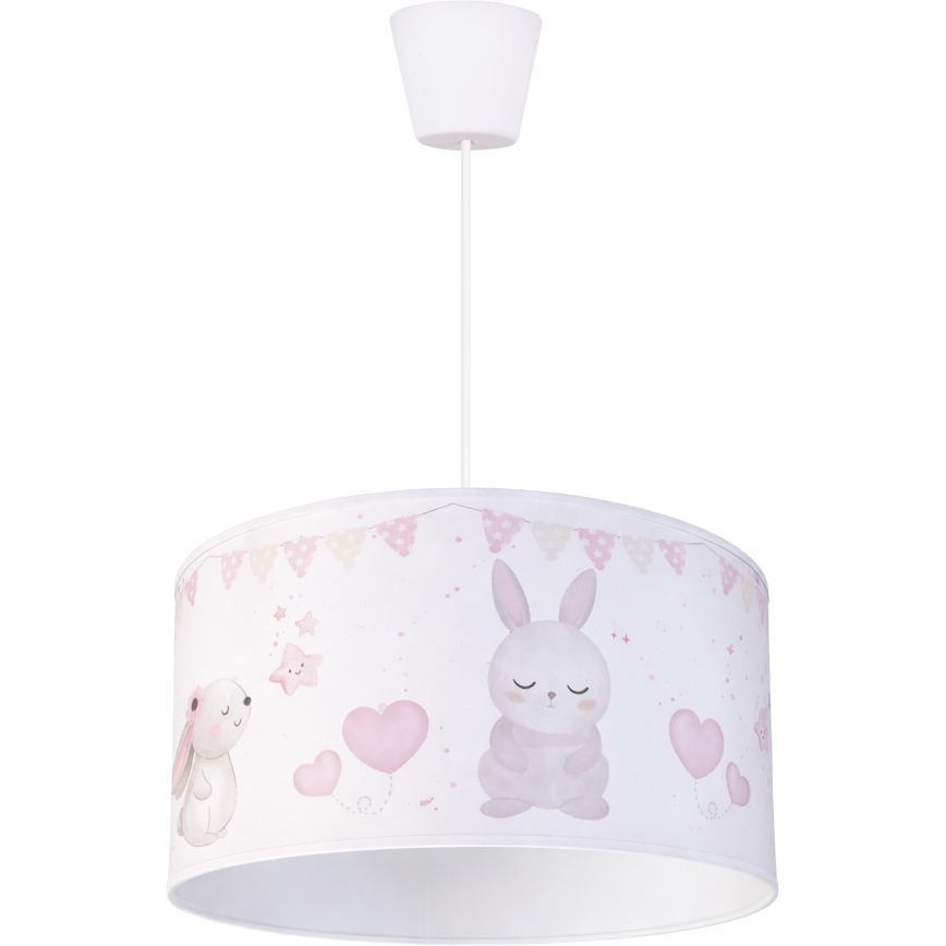 Brilagi - Lámpara colgante infantil LED BOBO 1xE27/60W/230V diámetro 35 cm blanco/motivos de animales
