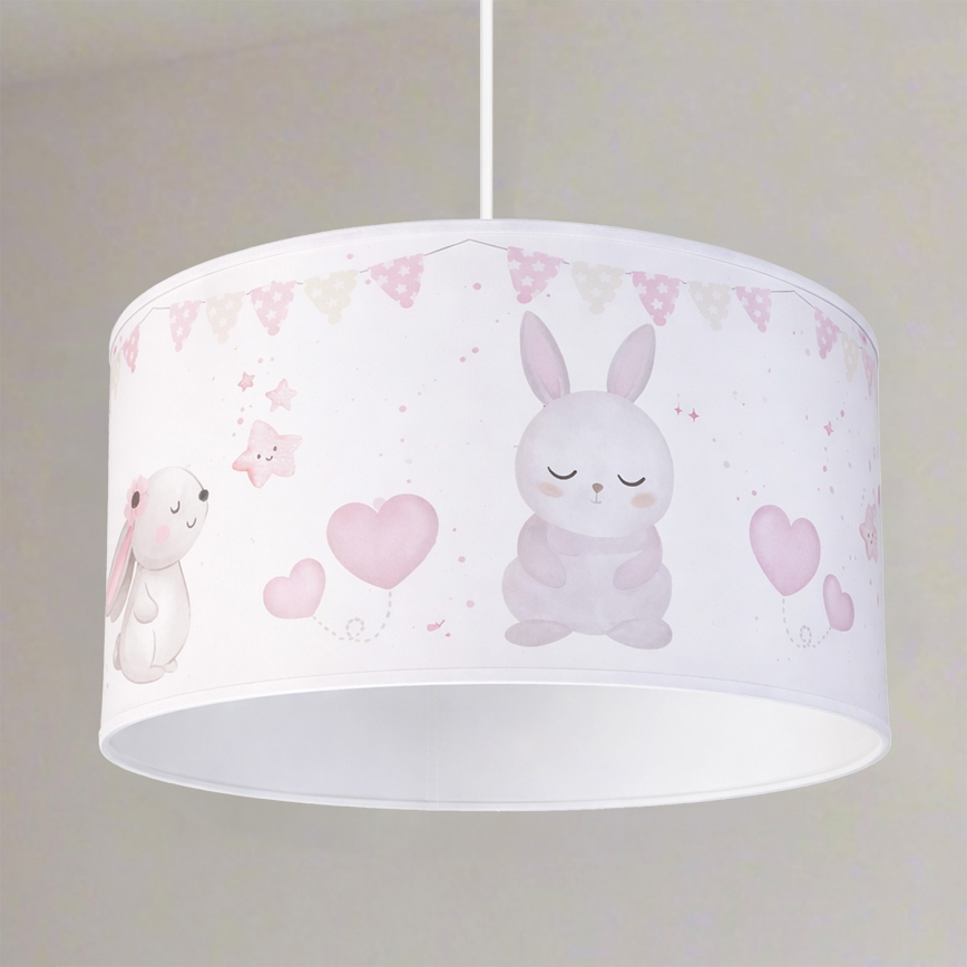 Brilagi - Lámpara colgante infantil LED BOBO 1xE27/60W/230V diámetro 35 cm blanco/motivos de animales