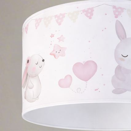 Brilagi - Lámpara colgante infantil LED BOBO 1xE27/60W/230V diámetro 35 cm blanco/motivos de animales