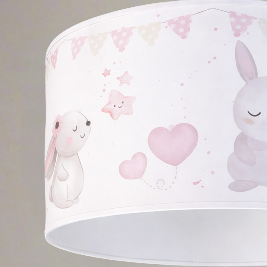Brilagi - Lámpara colgante infantil LED BOBO 1xE27/60W/230V diámetro 35 cm blanco/motivos de animales
