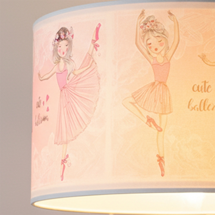 Brilagi - Lámpara colgante infantil LED BOBO, con cable, 1xE27/60W/230V, Ø 35 cm, rosa/bailarinas