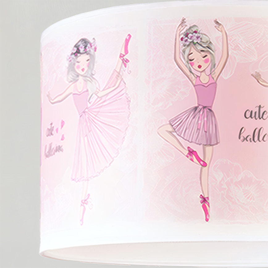Brilagi - Lámpara colgante infantil LED BOBO, con cable, 1xE27/60W/230V, Ø 35 cm, rosa/bailarinas