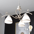 Brilagi - Lámpara colgante LED ANTICO con cadena, 3x portalámparas E27 (máx. 60W), 230V, 3000K, pátina blanca