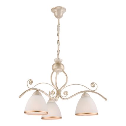 Brilagi - Lámpara colgante LED ANTICO con cadena, 3x portalámparas E27 (máx. 60W), 230V, 3000K, pátina blanca