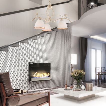 Brilagi - Lámpara colgante LED ANTICO con cadena, 3x portalámparas E27 (máx. 60W), 230V, 3000K, pátina blanca