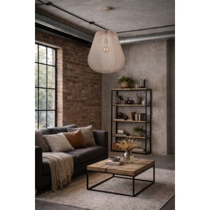 Brilagi - Lámpara colgante LED ARVEN con cable 1xE27/8W/230V Ø 37 cm beige