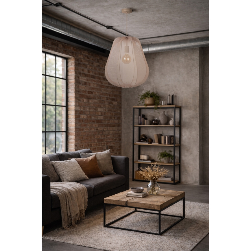 Brilagi - Lámpara colgante LED ARVEN con cable 1xE27/8W/230V Ø 37 cm beige