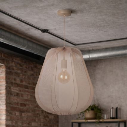 Brilagi - Lámpara colgante LED ARVEN con cable 1xE27/8W/230V Ø 37 cm beige