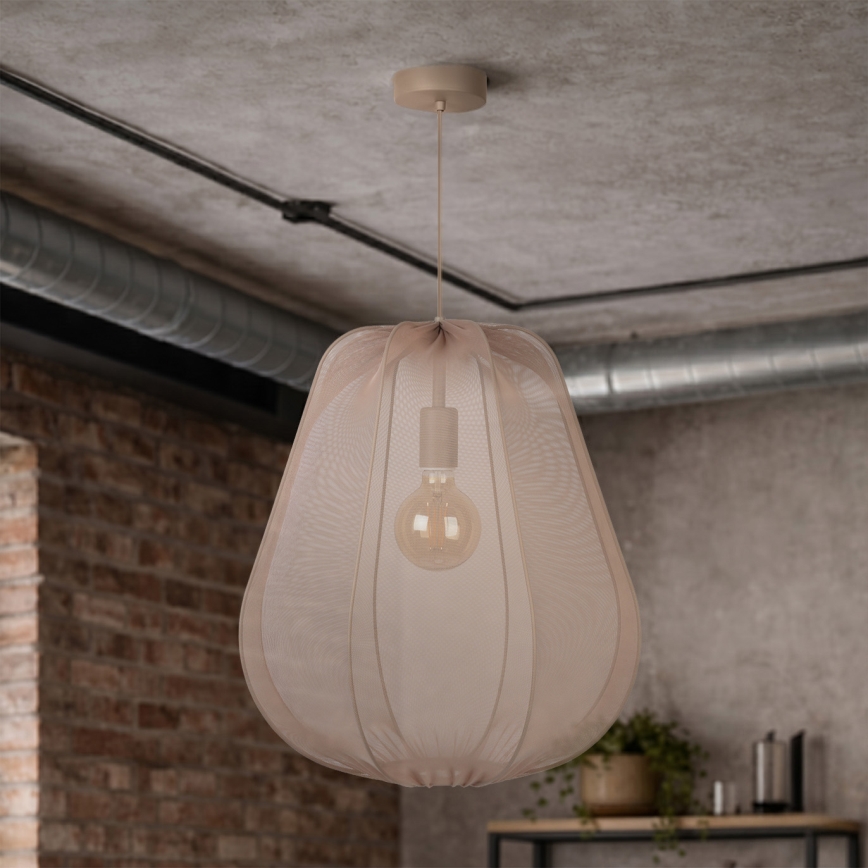 Brilagi - Lámpara colgante LED ARVEN con cable 1xE27/8W/230V Ø 37 cm beige