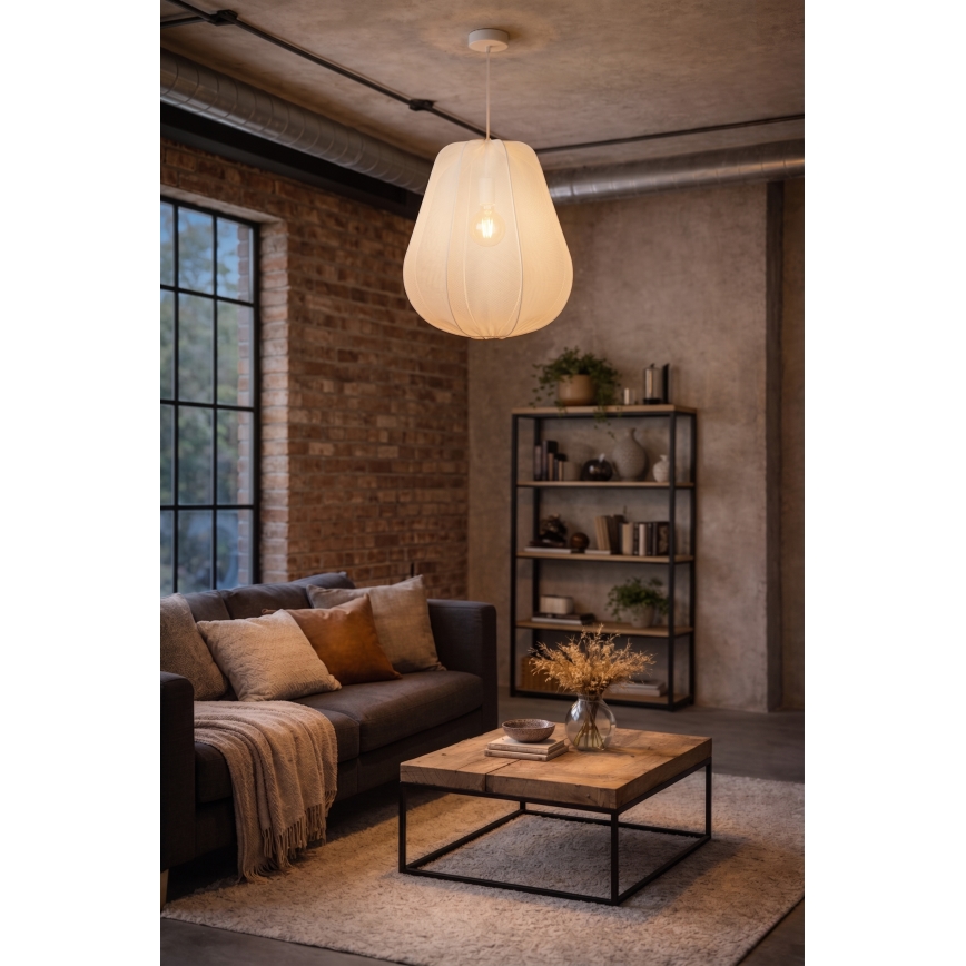 Brilagi - Lámpara colgante LED ARVEN con cable 1xE27/8W/230V Ø 37 cm blanca