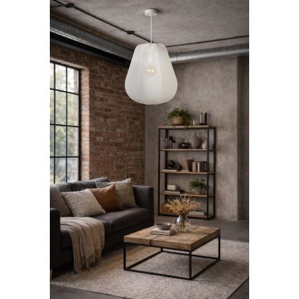 Brilagi - Lámpara colgante LED ARVEN con cable 1xE27/8W/230V Ø 37 cm blanca