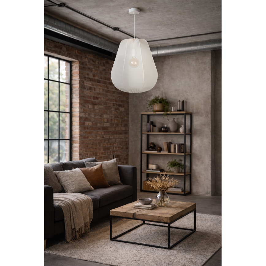 Brilagi - Lámpara colgante LED ARVEN con cable 1xE27/8W/230V Ø 37 cm blanca