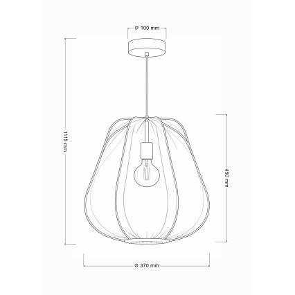 Brilagi - Lámpara colgante LED ARVEN con cable 1xE27/8W/230V Ø 37 cm blanca