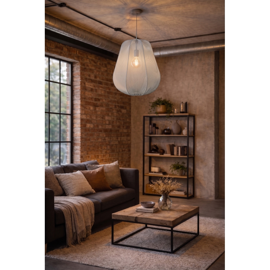 Brilagi - Lámpara colgante LED ARVEN con cable 1xE27/8W/230V Ø 37 cm gris