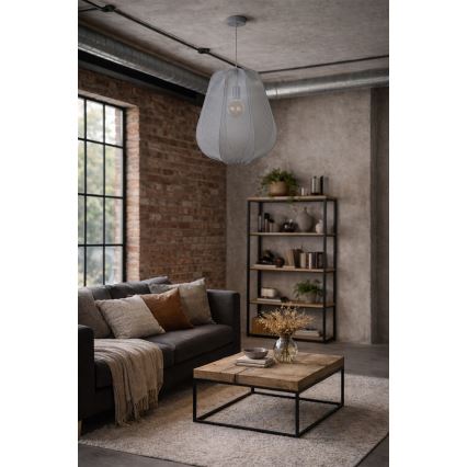 Brilagi - Lámpara colgante LED ARVEN con cable 1xE27/8W/230V Ø 37 cm gris