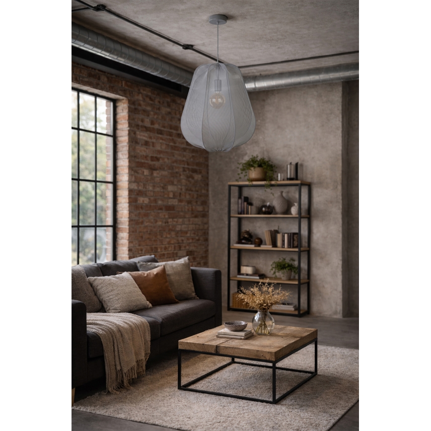 Brilagi - Lámpara colgante LED ARVEN con cable 1xE27/8W/230V Ø 37 cm gris